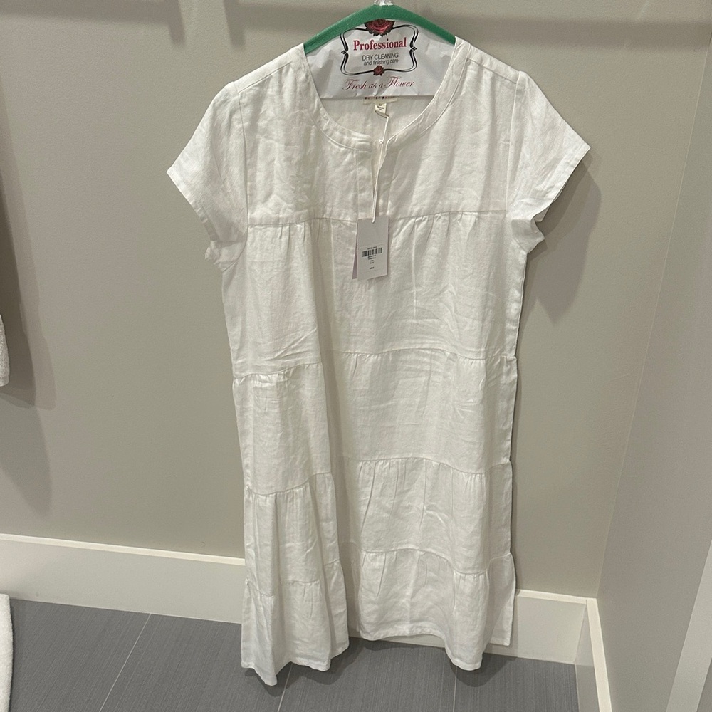 Brand New Roller Rabbit NWT White Linen Midi Dress